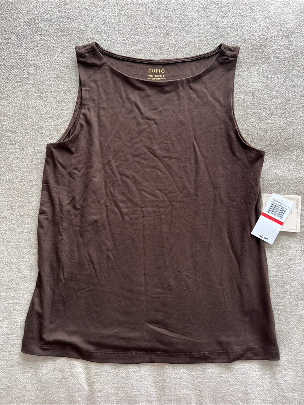 Cupio Women's Chocolate Brown Sleeveless Tank Top